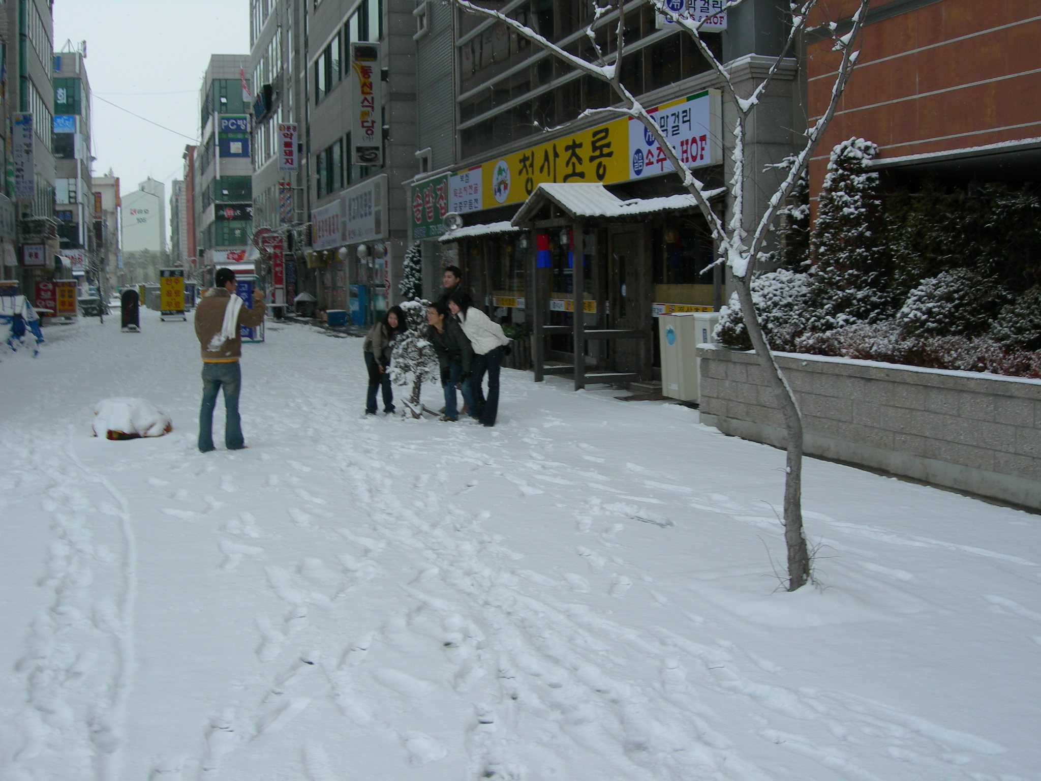 Airport New Town covered in snow