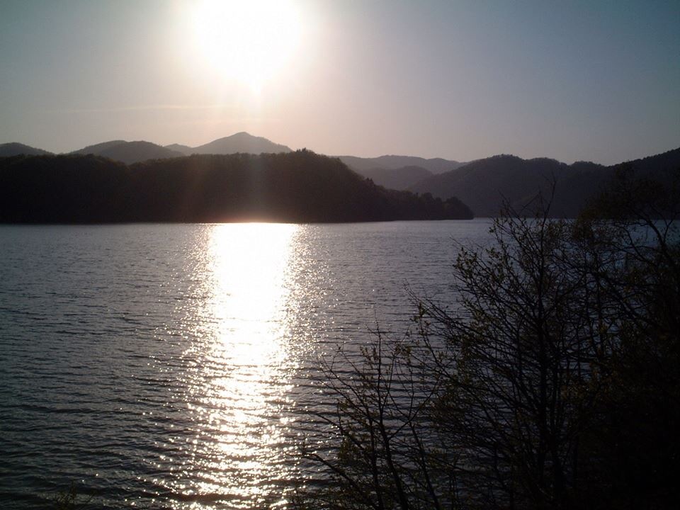 Sunset over Lake Hibara.